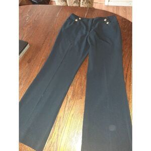 Size 10 Vesti Navy Blue Casual Dress Pants Button Detail  with Pockets